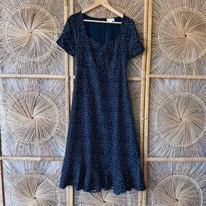 Bohme Black and White Polka Dot Midi Dress